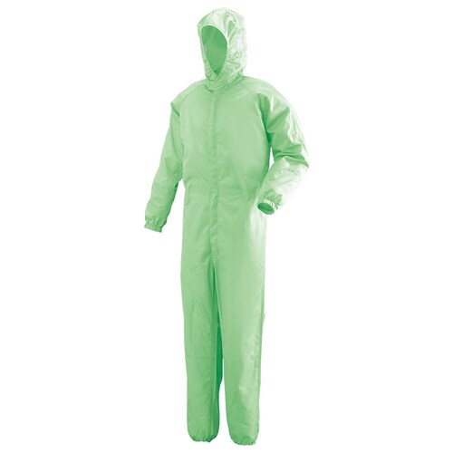 フード一体型クリーンスーツ C1351G 緑 M