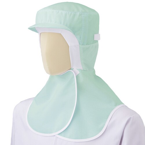 フード(ツバ付・面ファスナー)SH17G緑 フリ−