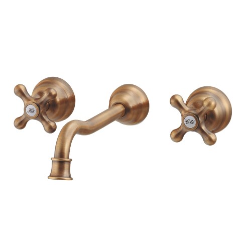 125ー002ーAB壁付2ハンドル混合栓ブラス