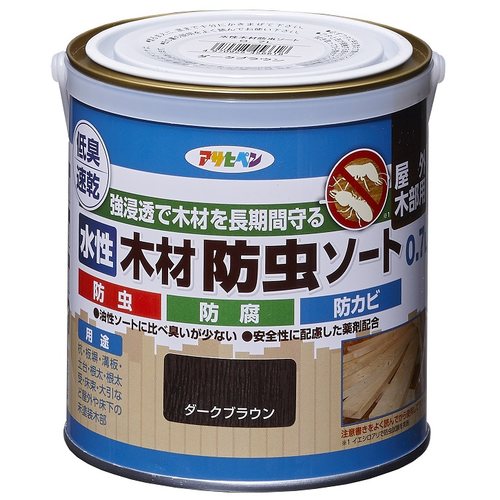 水性木材防虫ソート 0.7L ダークブラウン
