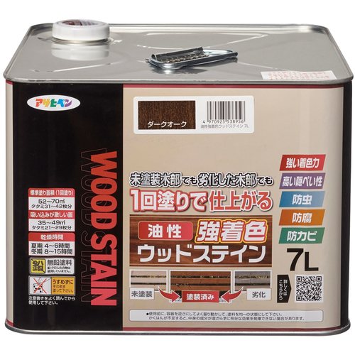 油性強着色ウッドステイン 7L ダークオーク