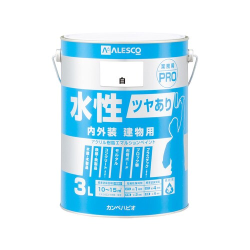 水性ツヤあり建物用PRO 白 3L