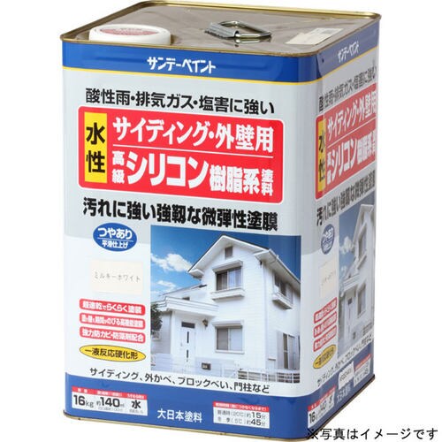 外壁水性シリコン樹脂塗料 ライトグレー16K