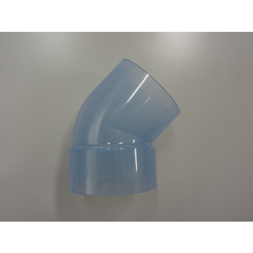 45KL75透明 排水継手 45゜片受エルボ