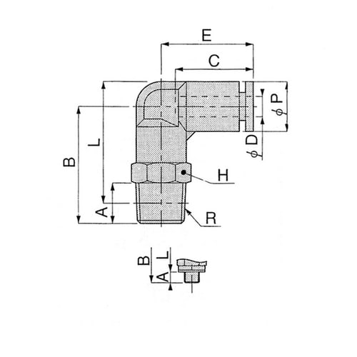 クリーンルーム用エルボPL 12−02−C