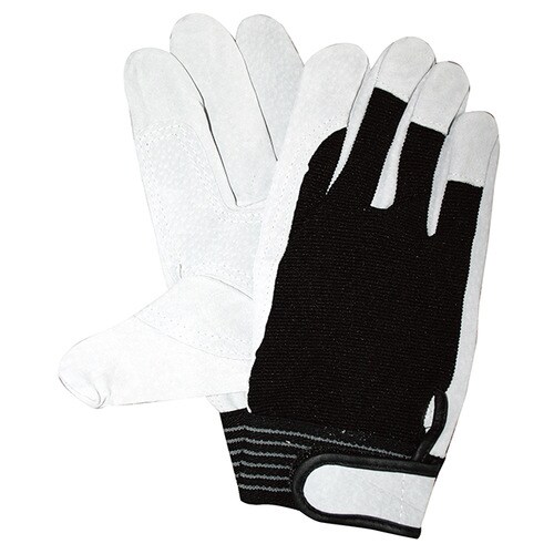 豚スエード手袋 背抜き当付マジック M 5組入