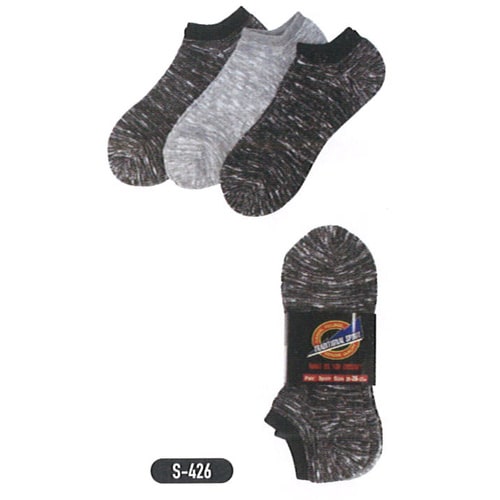 単色スラブ杢柄 (先丸)3足組 S−426