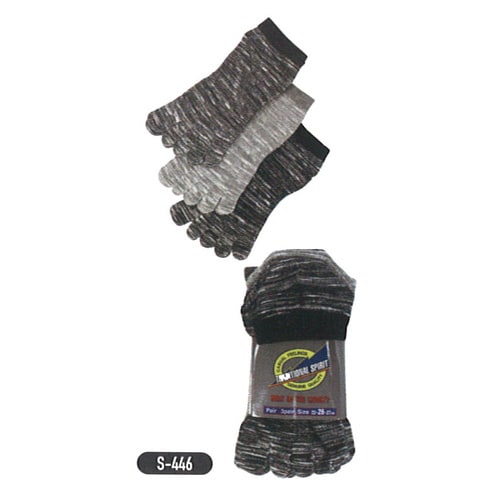 単色スラブ杢柄 (5本指)3足組 S−446