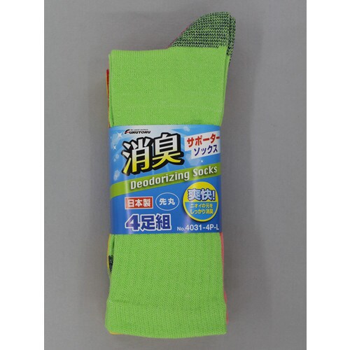 #4033−4P−L 消臭ソックス指又付 カラー