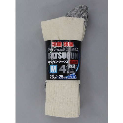 #2328−4P−M抜群ソックス先丸キナリ 4足組