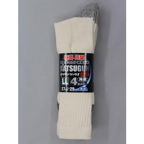#2328−4P−LL抜群ソックス先丸キナリ4足組