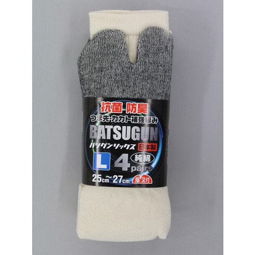 #2329−4P−L抜群ソックス指又キナリ 4足組