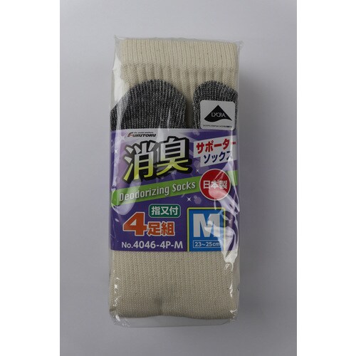 #4046−4P−M 消臭指又付キナリ4足組