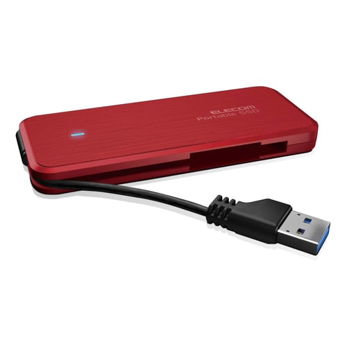 外付けSSD ケーブル収納 960GB レッド