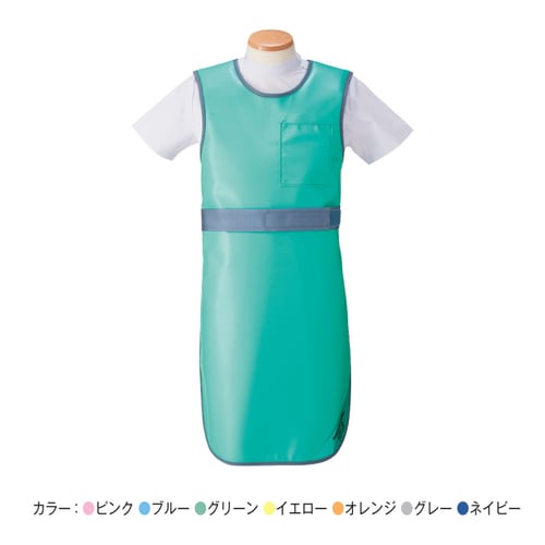 防護衣 ベルト付きエプロンオレンジMLB−25L