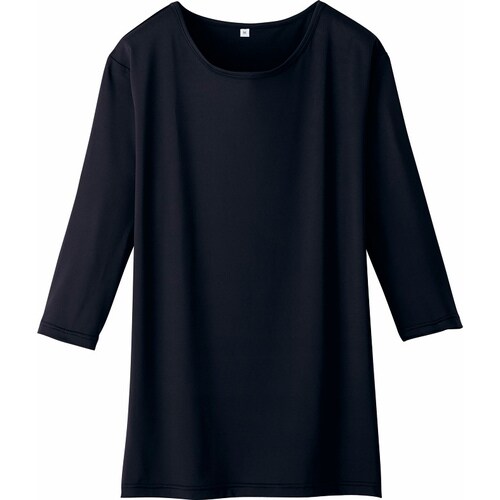 七分袖インナーTシャツ ブラック(M)