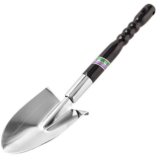 自然 クローム 木柄キャンピングショベル