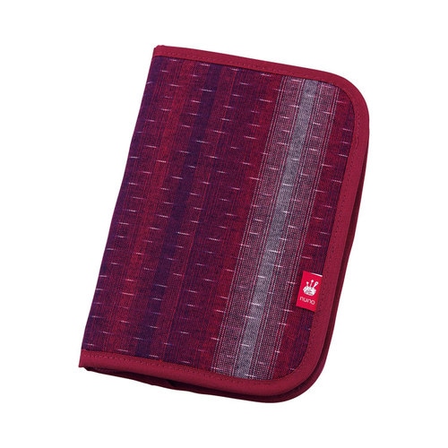 久留米織 お薬手帳カバー 文人赤