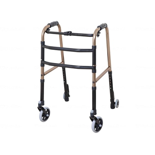 折りたたみ式歩行器 キャスターLR/スモール/茶