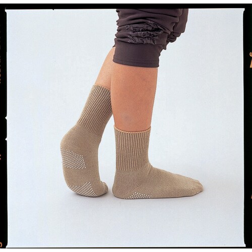 じんわりあったかくつ下婦人滑止めフィット/グレー