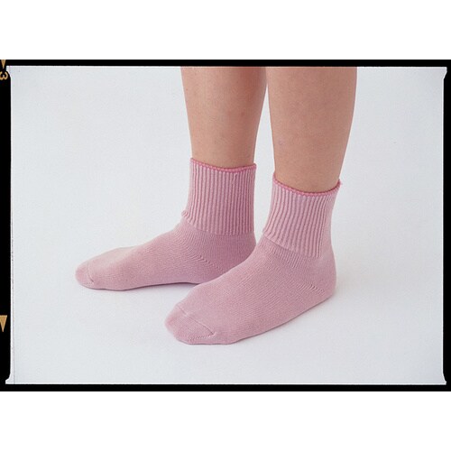 じんわりあったかくつ下婦人用滑止め付 グレー×7