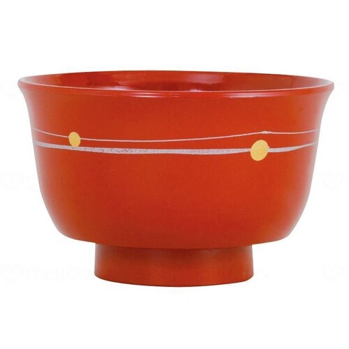 プチエイド汁椀 遊水玉(総朱)×15