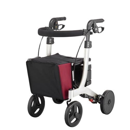 歩行車リトルターン 電動アシスト付 ワインレッド