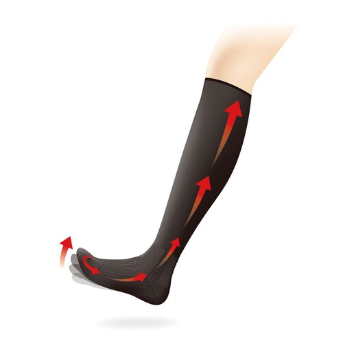 むくみ対策靴下/黒/23−24cm×3