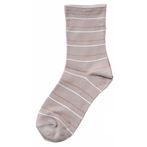 婦人ゴムなし柄すべり止めソックス/グレー×14