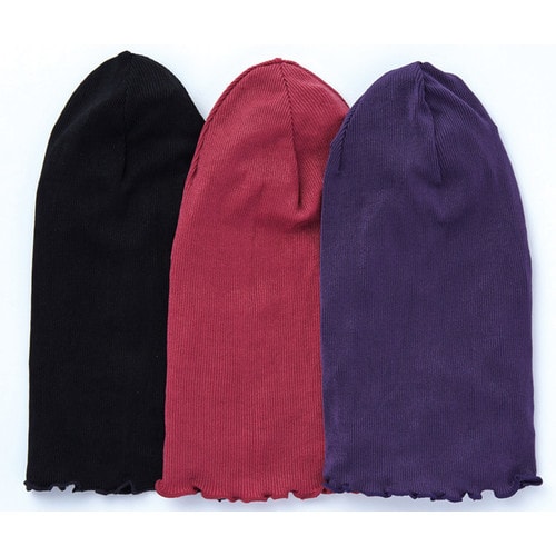ふんわーりやさしいニット帽/ブラック/フリー×4