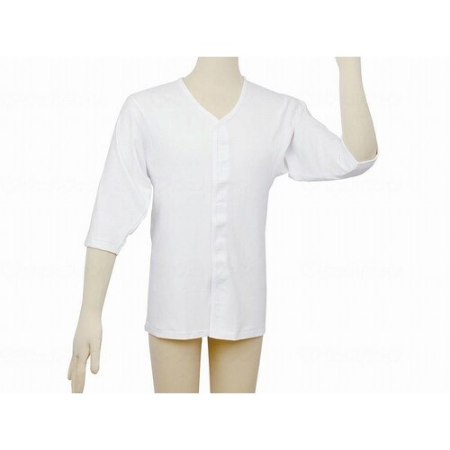 ワンタッチ肌着 七分袖 紳士用 ホワイト M×4