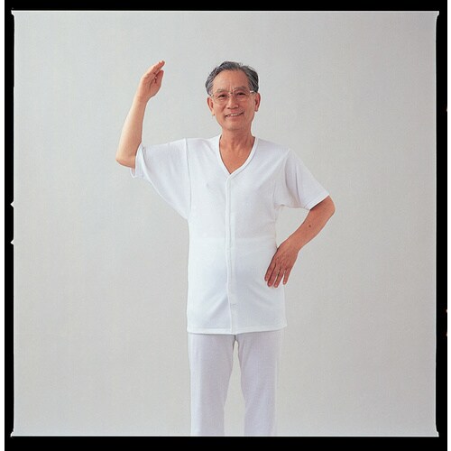 ワンタッチ肌着 半袖 紳士用 ホワイト L×4