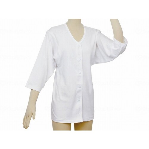 らくホック肌着 七分袖 婦人用/ホワイト/M×4