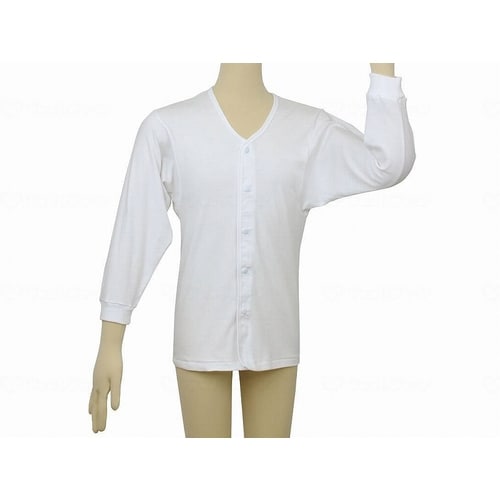 らくホック肌着 長袖 紳士用/ホワイト/M×4