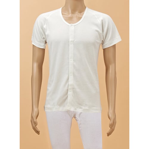 TioTio前開き半袖(ラグラン)紳士用 白 L