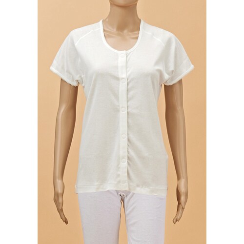 TioTio前開き3分袖(ラグラン)婦人用 白 M