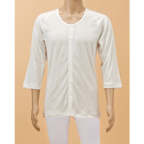 ひば前開き7分袖(ラグラン袖)紳士用 白 LL×4