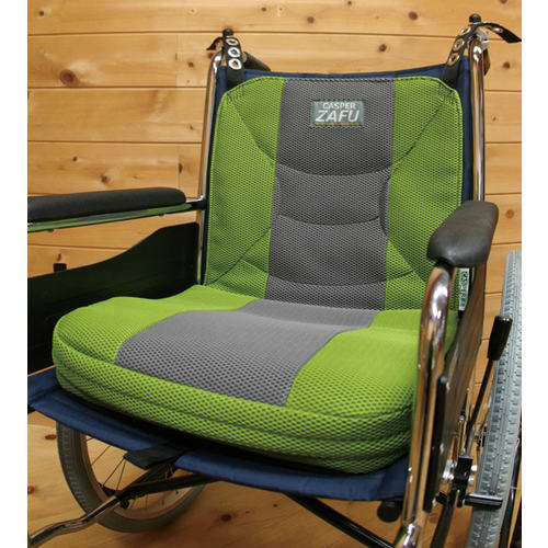 ZAFU(車いす用クッション)ゼロコード付/緑/S