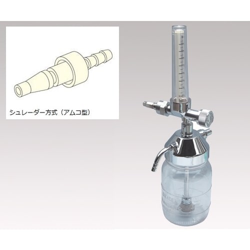 酸素流量計付湿潤器シュレーダ方式アムコ型(0−1