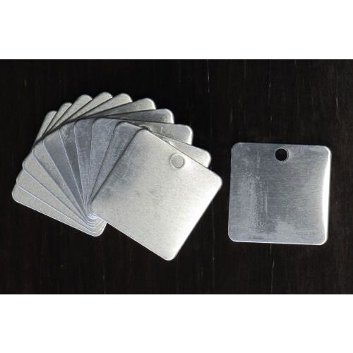 角/10枚)38x38mmタグブランク(アルミ