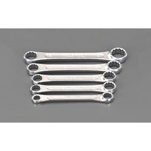 両口めがねレンチ(ショートサイズ)5本組/8−17