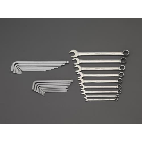 片目片口スパナ&六角棒レンチセット(トレー)27個