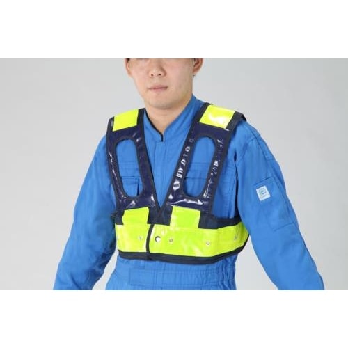 LED安全ベスト(フルハーネス用/紺・黄)