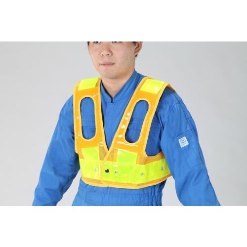 LED安全ベスト(フルハーネス用/黄・黄)