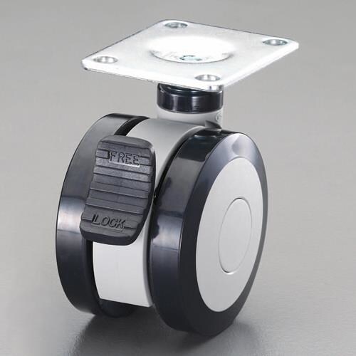 キャスター(ツインホイール・ブレーキ付)75mm