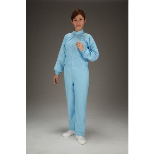 クリーンルーム用継ぎ作業服(青センターF)3L