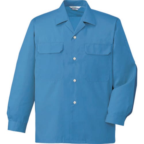 長袖オープンシャツ 6055 ライトブル− L