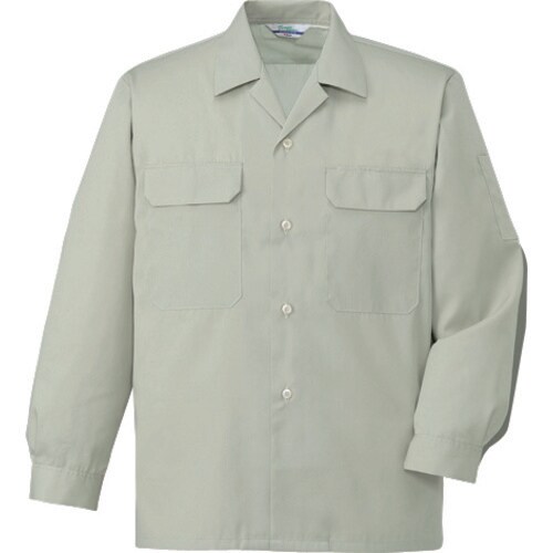 長袖オープンシャツ 6055 ア−スグリ−ン EL