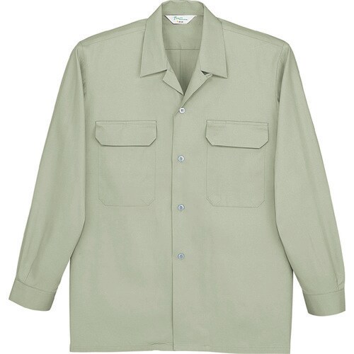 長袖オープンシャツ 7650 ア−スグリ−ン EL