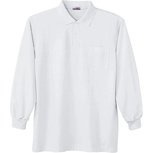 長袖ポロシャツ 24434 ホワイト M